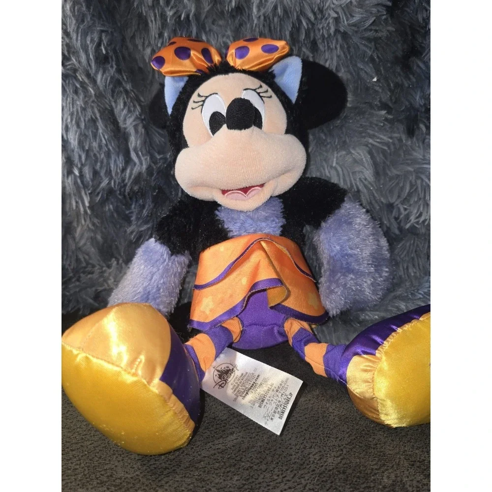 DISNEY‎ STORE MINNIE MOUSE HALLOWEEN BLACK FURRY CAT PLUSH 14